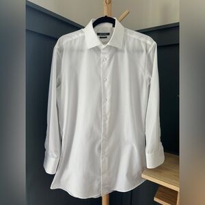 Cotton Indochino Semi-Spread Collar Dress Shirt